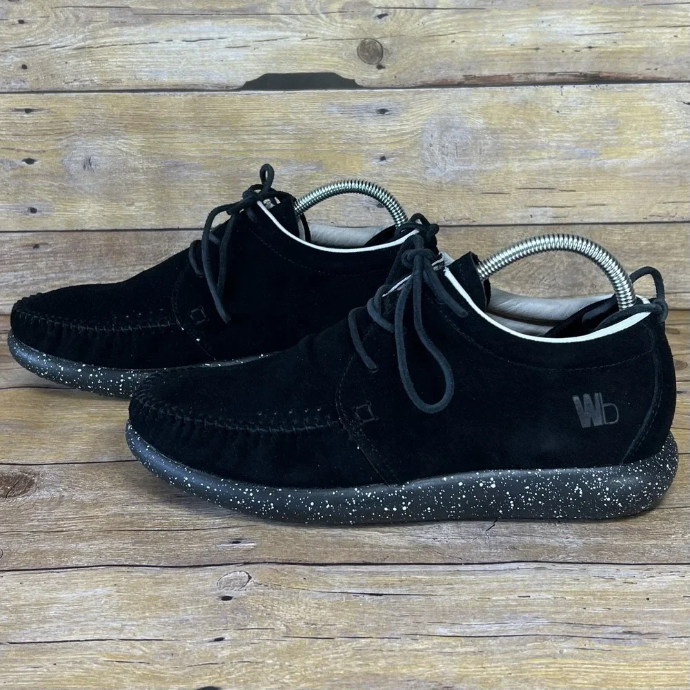 Worldboots Sz 12 Mens Moccasin Sneakers 100%‎ Leather Suede BlackColor